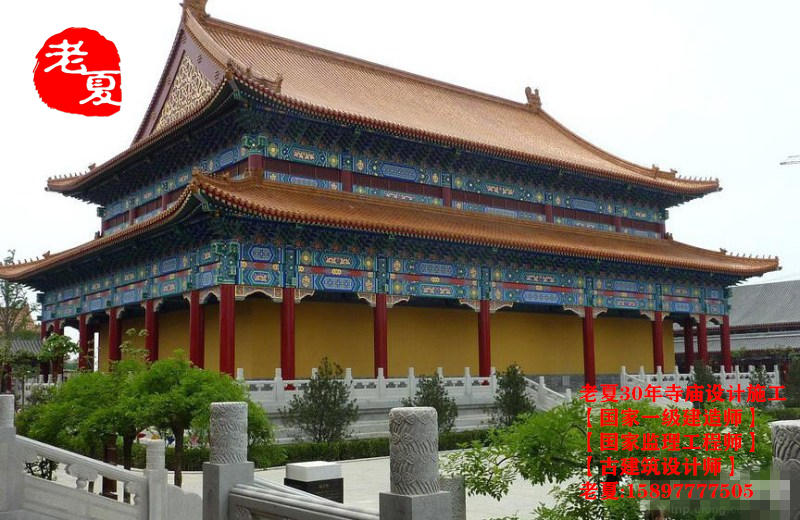 福建寺庙设计平面图布局图，泉州莆田寺院规划设计效果图施工图