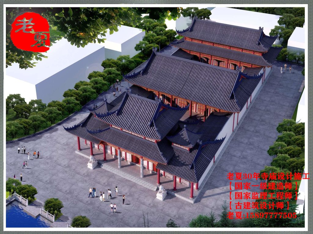 福建寺庙大殿设计图纸，寺庙规划设计平面图